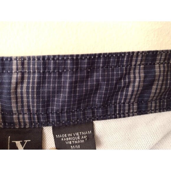 Armani Exchange A/X Hybrid Board Shorts Medium Blue Plaid Drawstring Swim Trunks - Picture 4 of 16